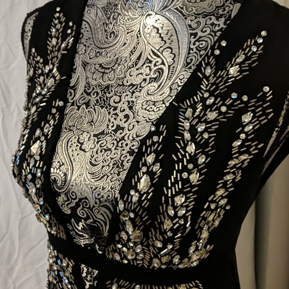 NWT Bebe chiffon and crystal dress - Picture 4 of 11